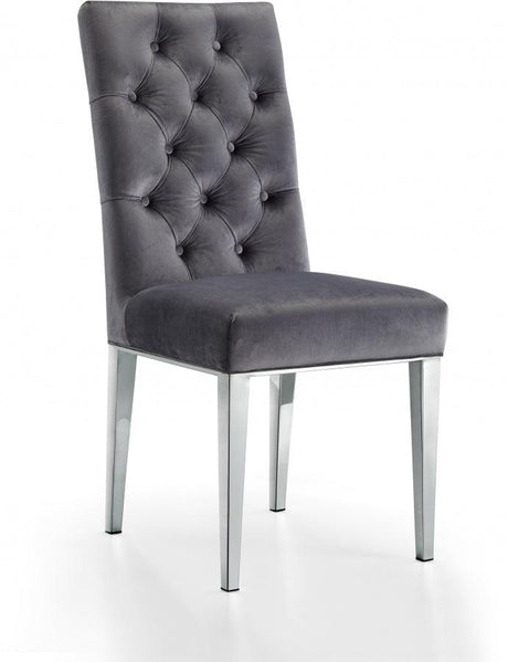 Meridian Furniture - Juno Velvet Dining Chair In Grey (Set Of 2) - 732Grey-C