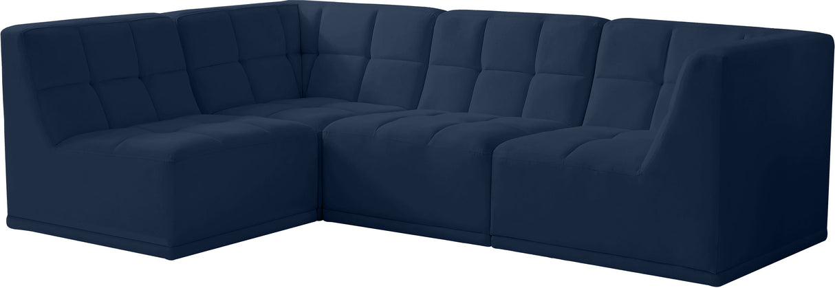 Relax - Modular Sectional 4 Piece - Navy - Home Elegance USA