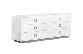 A&X Victoria - Modern White Crocodile Dresser | Home Elegance USA