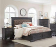 Bolingbrook 3 Piece Queen Platform With Storage Bedroom Set In Wire-Brushed Charcoal 1647-1-3Set | Homelegance