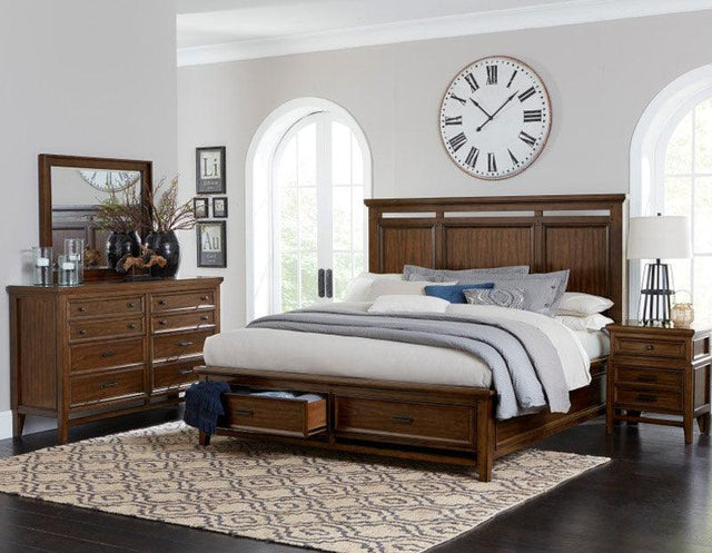 Homelegance - Frazier Park 6 Piece Eastern King Platform Storage Bedroom Set In Brown Cherry - 1649K-1Ek-6Set