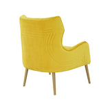 Modrest Everly Contemporary Velvet Yellow Accent Chair - Home Elegance USA