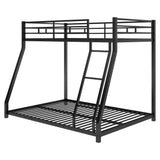 Metal Floor Bunk Bed, Twin over Full,Black(OLD SKU:MF193244AAB) - Home Elegance USA