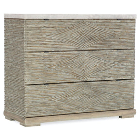 Amani Three-Drawer Chest with Marble Top in Brie Finish | Hooker