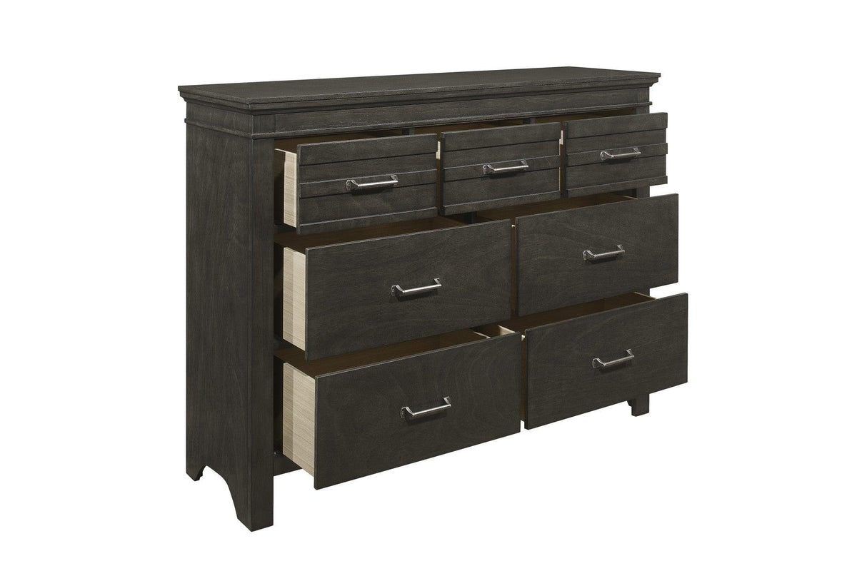 Blaire Farm Dresser With Mirror In Charcoal 1675 - 6 | Homelegance | Home Elegance USA