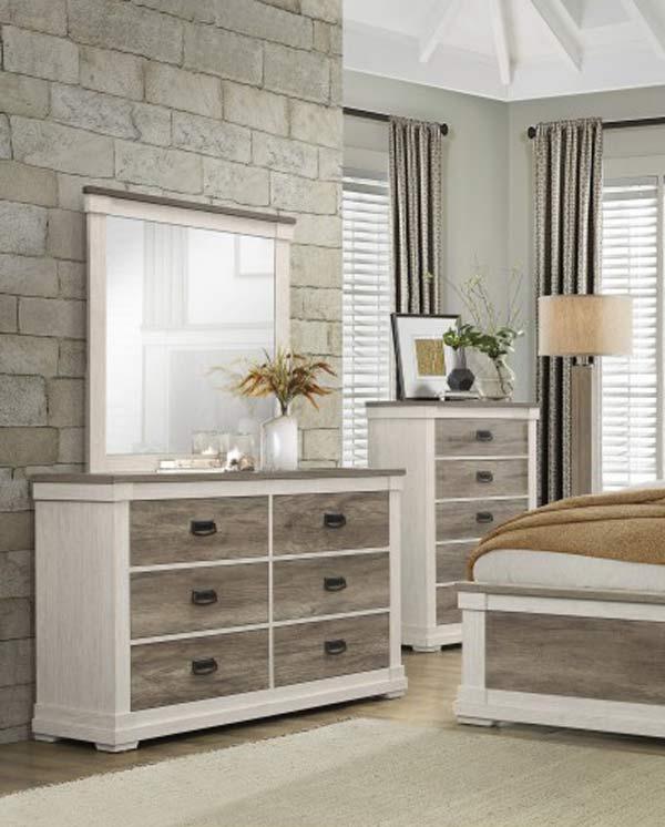 Homelegance - Arcadia Dresser With Mirror In Weathered Gray - 1677-6-Dm