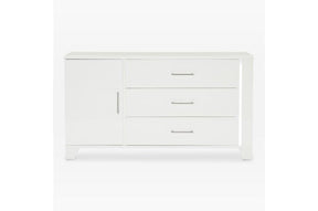 Kerren 1678W-5 Dresser with LED Lighting by Homelegance | White High Gloss Finish - sold by Home Elegance USA