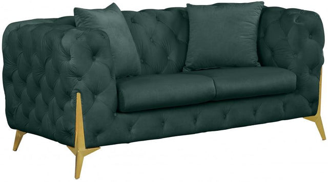 Meridian Furniture - Kingdom Velvet Loveseat In Green - 695Green-L