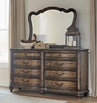 Homelegance - Heath Court Dresser And Mirror In Brown Oak - 1682-Dm