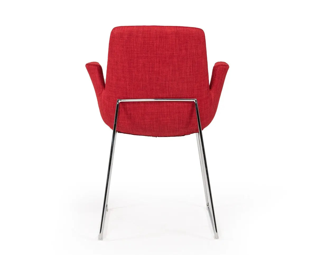 Vig Furniture - Modrest Altair Modern Red Fabric Dining Chair - Vgobty100-F-Red