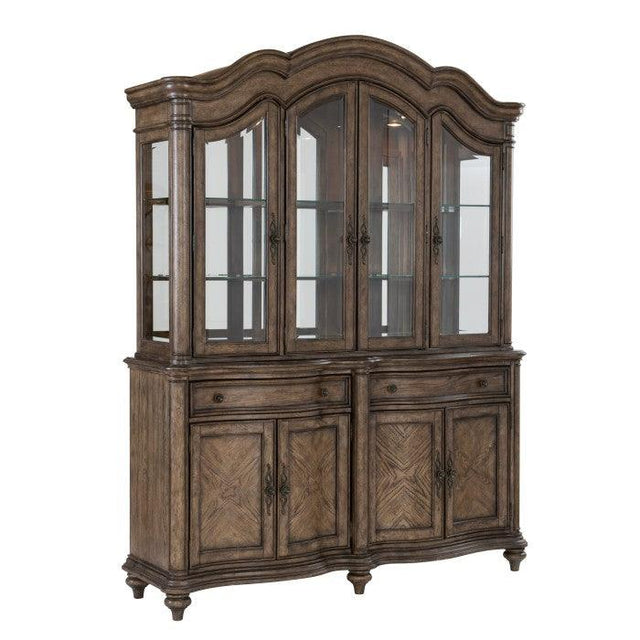 Homelegance - Heath Court Buffet & Hutch In Brown Oak - 1682-50*