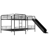 Twin Size L-Shaped Bunk Bed with Slide and Ladder, Black(OLD SKU:GX000615AAB) - Home Elegance USA