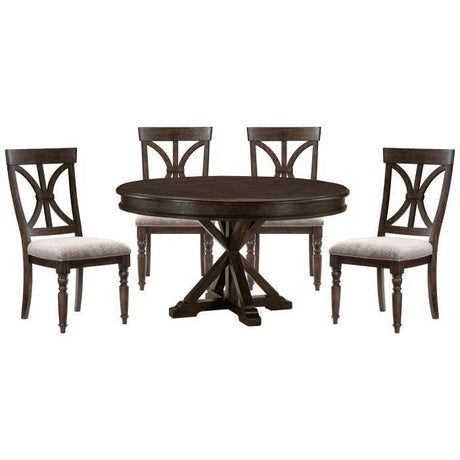 Homelegance - Cardano 5 Piece Dining Room Set In Driftwood Charcoal - 1689-54-5Set