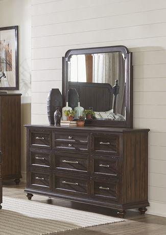 Homelegance - Logandale Dresser And Mirror In Charcoal - 1689P-5-6N