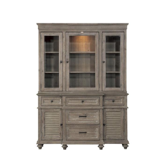 Cardano Buffet & Hutch In Driftwood Light Brown 1689Br - 50* | Homelegance | Home Elegance USA