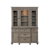 Cardano Buffet & Hutch In Driftwood Light Brown 1689Br - 50* | Homelegance | Home Elegance USA
