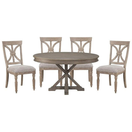 Homelegance - Cardano 5 Piece Dining Room Set In Driftwood Light Brown - 1689Br-54-5Set