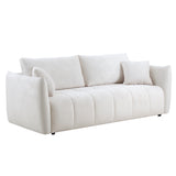 85'' Modern Fabric Sectional Couch Sofa 3 Seater Sofa with 3 Pillows for Living Room, bedroom, livingroom Beige - W876S00039 - image - 5