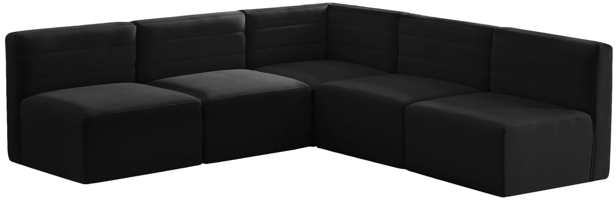 Quincy - Modular Sectional - Black - Fabric - Modern & Contemporary - Home Elegance USA