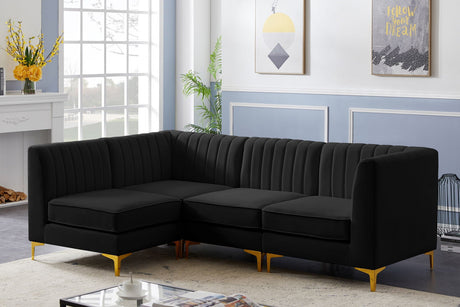 Alina - Modular Sectional - Black - Fabric - 604Black - Sec4A - Home Elegance USA - 5