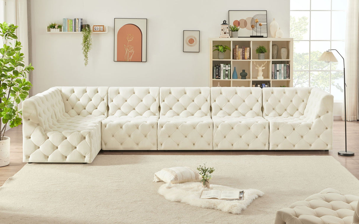 Tuft - Modular Sectional 6 Piece - Cream - Home Elegance USA