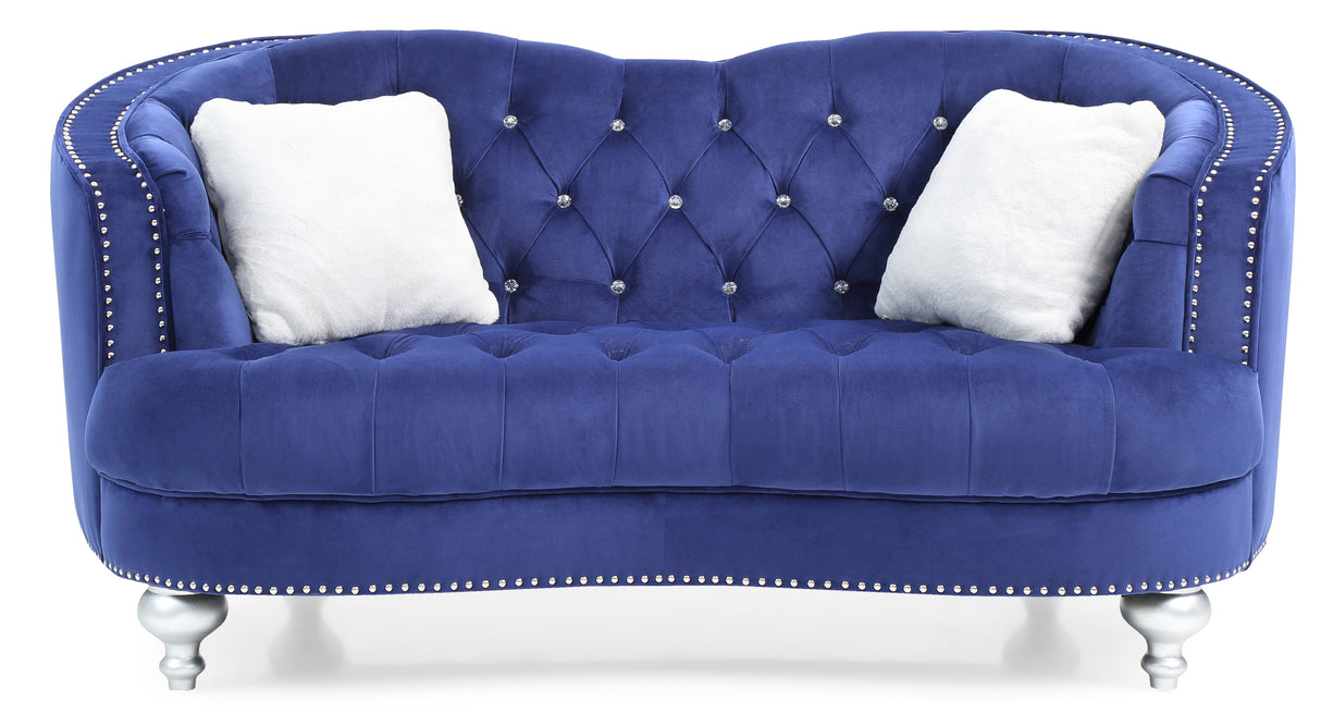 Glory Furniture Jewel G750-L Loveseat , BLUE Home Elegance USA