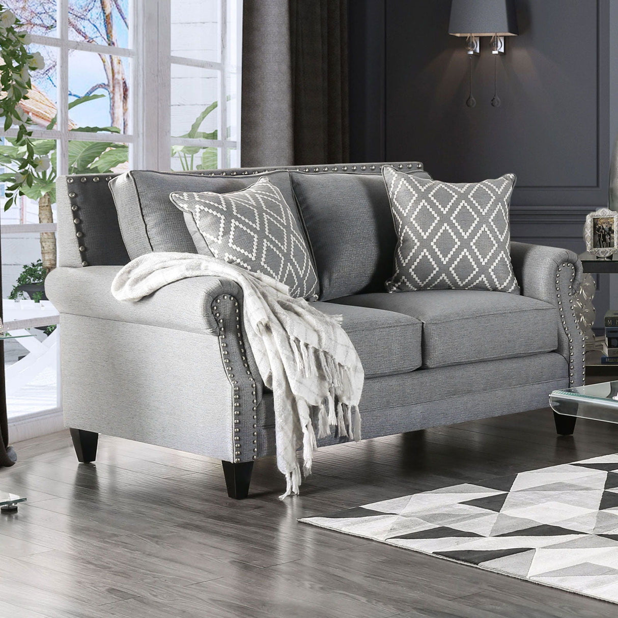 Giovanni - Sofa & Loveseat - Gray - Home Elegance USA