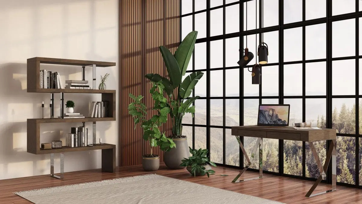 Vig Furniture - Modrest Ferris Modern Walnut Office Desk - Vgbbmd153-Wal