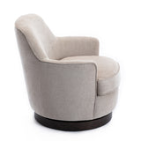 Richfield Oatmeal Wood Base Swivel Chair - Home Elegance USA