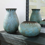 Uttermost Bisbee Turquoise Vases - Set Of 2 - Home Elegance USA