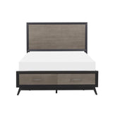 Homelegance - Raku Queen Platform Bed With Footboard Storage In Gray And Black - 1711-1*