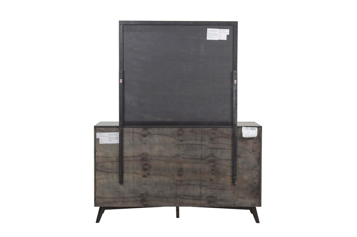Homelegance - Raku 6 Piece Eastern King Platform Bedroom Set In Gray And Black - 1711K-1Ek-6Set