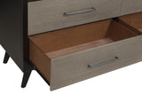 Homelegance - Raku 6 Piece Eastern King Platform Bedroom Set In Gray And Black - 1711K-1Ek-6Set