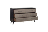 Homelegance - Raku 6 Piece Eastern King Platform Bedroom Set In Gray And Black - 1711K-1Ek-6Set