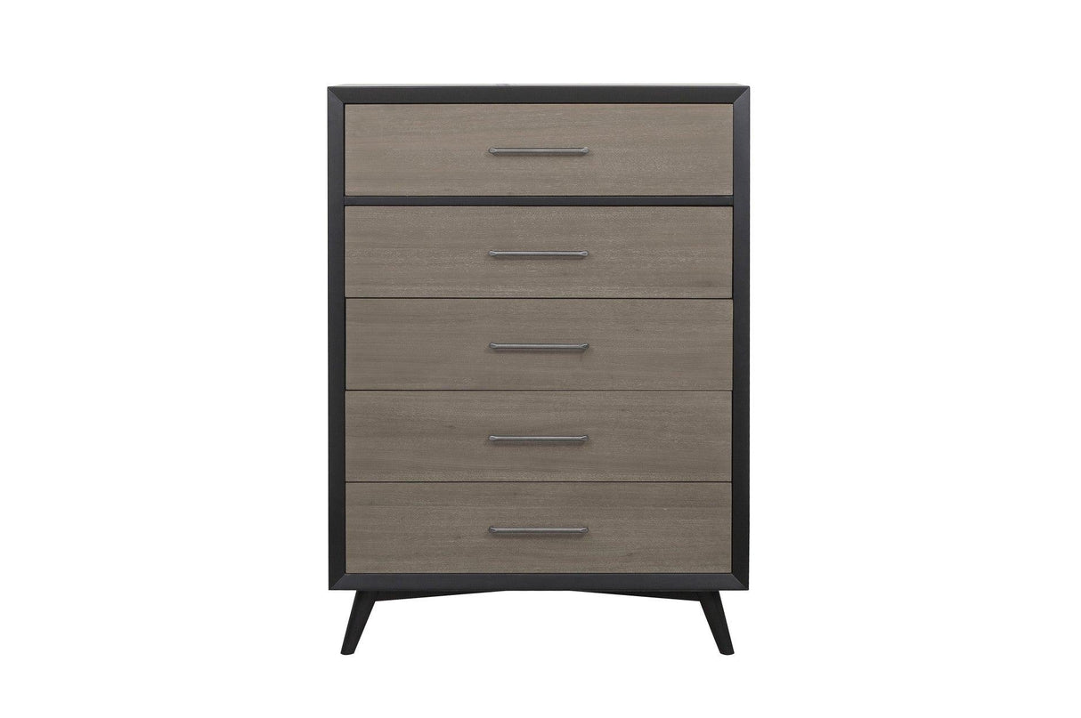 Homelegance - Raku 6 Piece Queen Platform Bedroom Set In Gray And Black - 1711-1-6Set