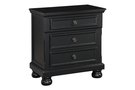 Homelegance - Laurelin Night Stand, Hidden Drawer In Black - 1714Bk-4