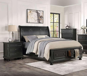 Laurelin 3 Piece Eastern King Platform With Storage Bedroom Set In Black 1714Kbk-1Ek-3Set | Homelegance