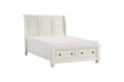 Laurelin Queen Sleigh Platform Bed With Footboard Storage In White 1714W-1* | Homelegance