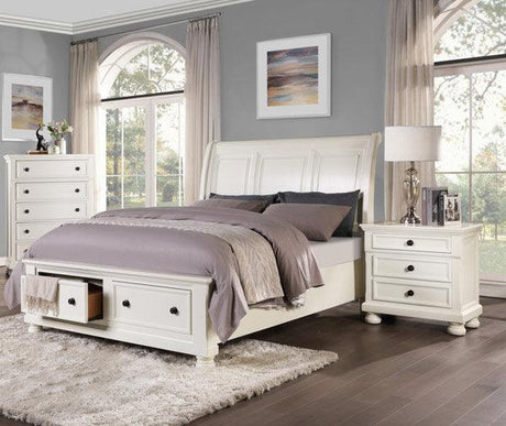 Homelegance - Laurelin 3 Piece Eastern King Platform With Storage Bedroom Set In White - 1714Kw-1Ek-3Set