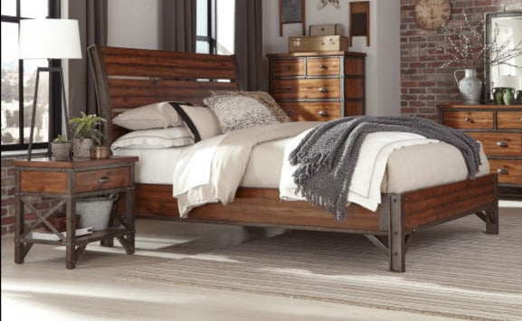 Homelegance - Holverson Brown Milk Crate 3 Piece Queen Sleigh Bedroom Set - 1715-1-3