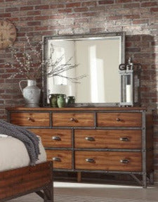 Homelegance - Holverson Brown Milk Crate 5 Piece Queen Sleigh Bedroom Set - 1715-1-5