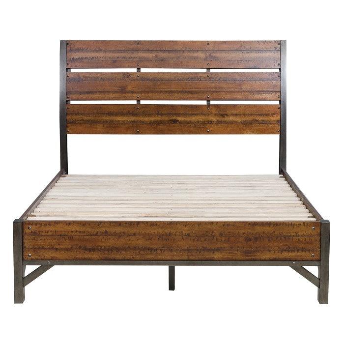 Homelegance - Holverson Brown Milk Crate Eastern King Sleigh Bed - 1715K-1Ek