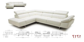 1717 Italian Leather Sectional In White | J&M