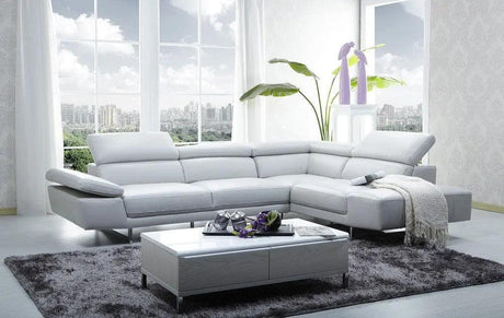 1717 Italian Leather Sectional In White | J&M - SKU178571 - image - 3