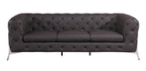 Global United Transitional Top Grain 100% Italian Leather Upholstered Sofa Home Elegance USA