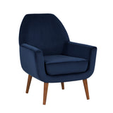 Astrid Mid-Century Navy Blue Velvet Arm Chair - Home Elegance USA