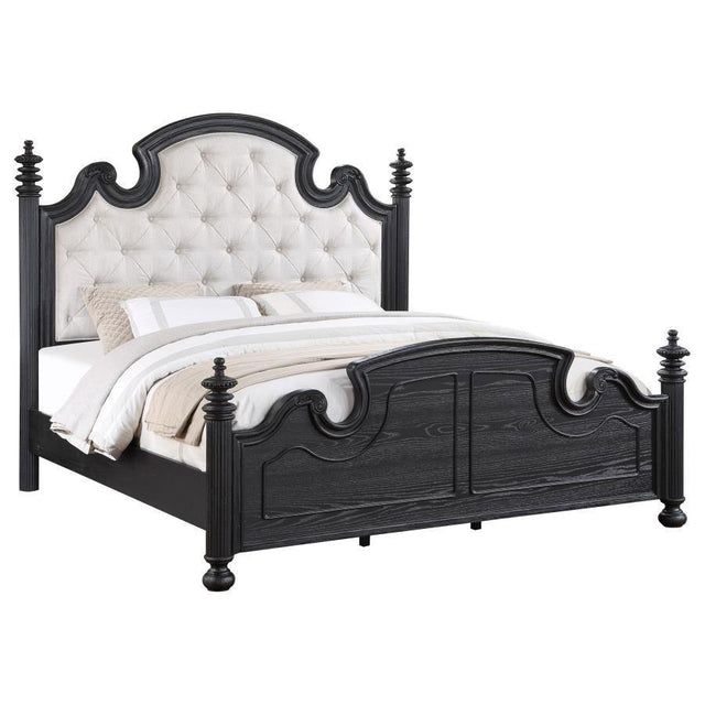 Queen Bed - Black And Beige - Home Elegance USA