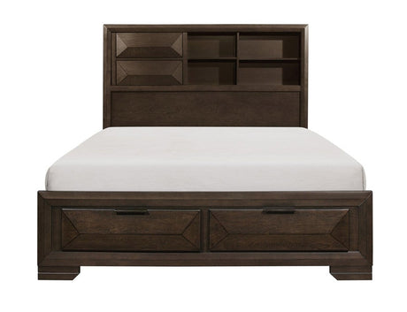 Chesky Warm Espresso Eastern King Platform Storage Bed 1753K-1Ek | Homelegance
