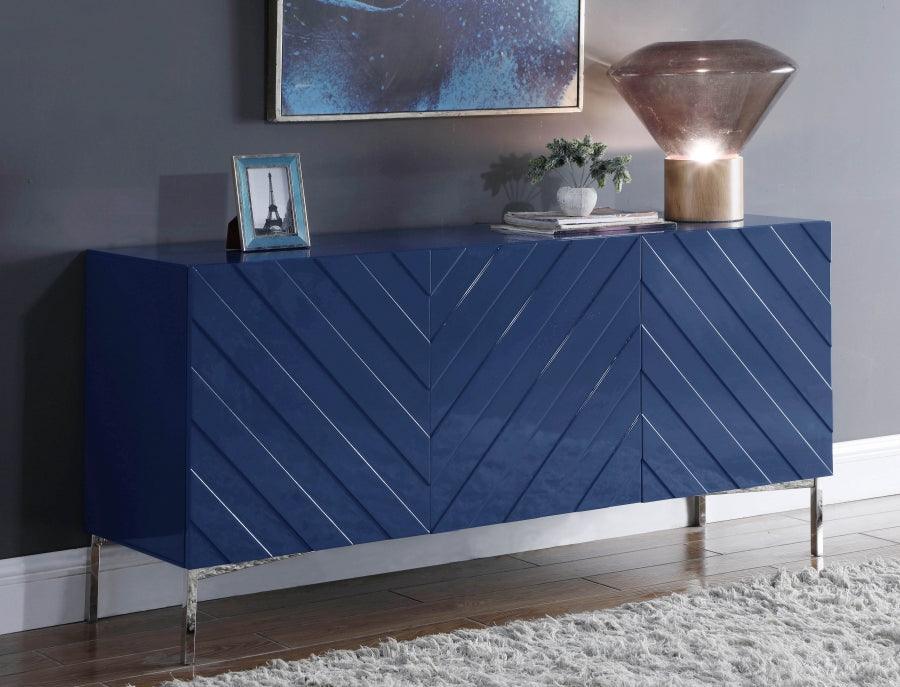 Meridian Furniture - Collette Sideboard | Buffet In Navy Lacquer - 309