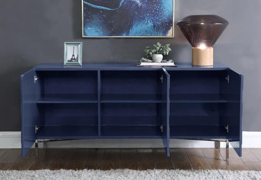 Meridian Furniture - Collette Sideboard | Buffet In Navy Lacquer - 309